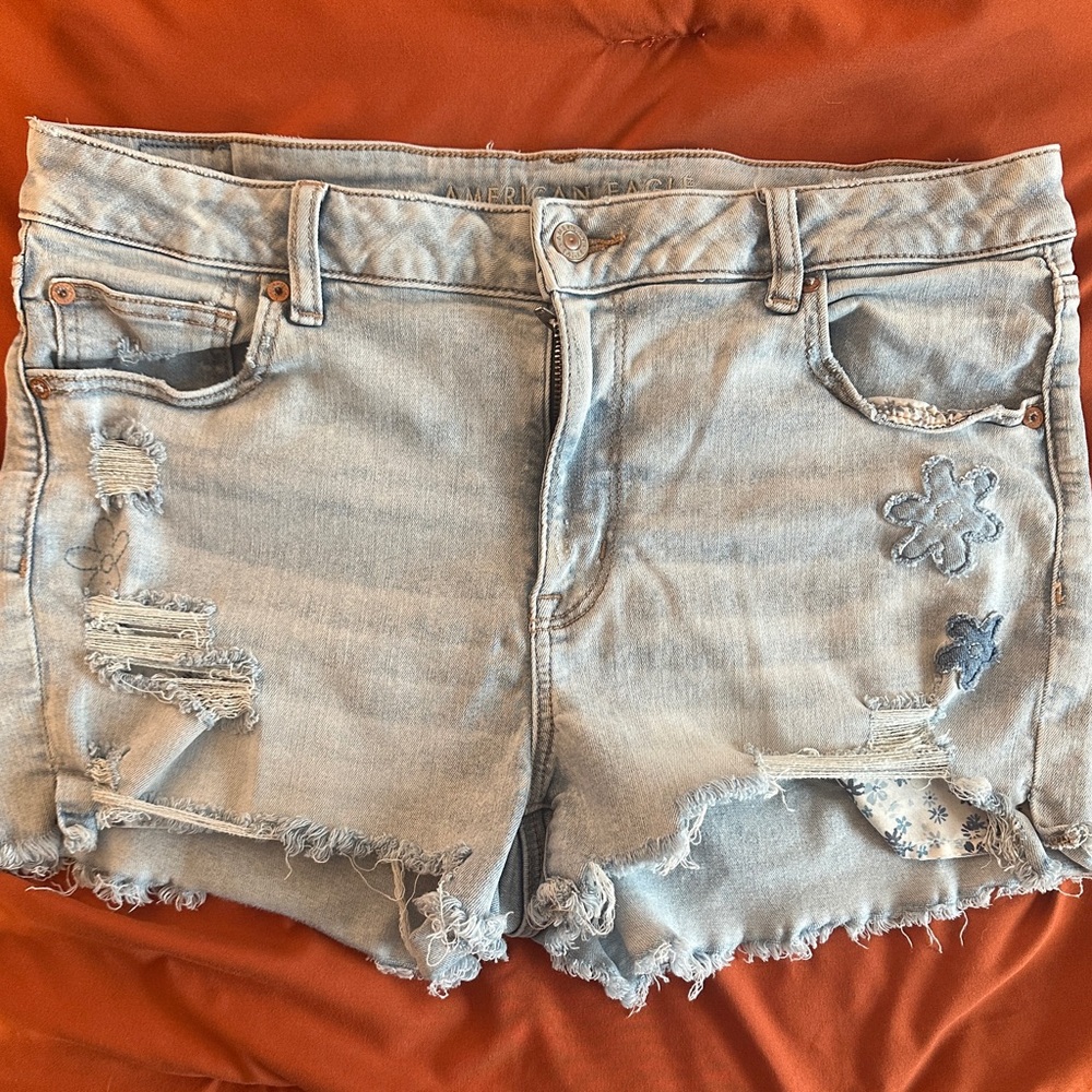 American Eagle Outfitters Distressed Blue Jean Shorts